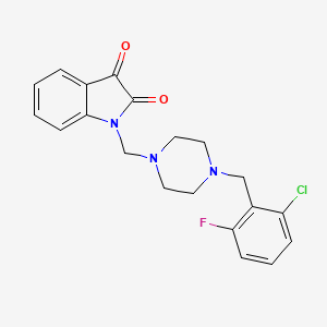 molecular formula C20H19ClFN3O2 B4853999 1-{[4-(2-chloro-6-fluorobenzyl)-1-piperazinyl]methyl}-1H-indole-2,3-dione 