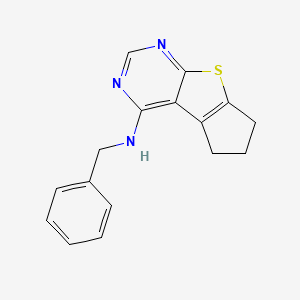molecular formula C16H15N3S B4854004 N-苄基-6,7-二氢-5H-环戊[4,5]噻吩并[2,3-d]嘧啶-4-胺 