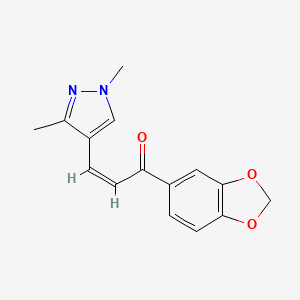 molecular formula C15H14N2O3 B4854025 1-(1,3-benzodioxol-5-yl)-3-(1,3-dimethyl-1H-pyrazol-4-yl)-2-propen-1-one 