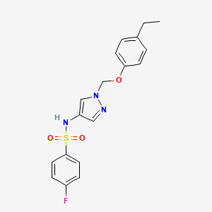 molecular formula C18H18FN3O3S B4854028 N-{1-[(4-ethylphenoxy)methyl]-1H-pyrazol-4-yl}-4-fluorobenzenesulfonamide 