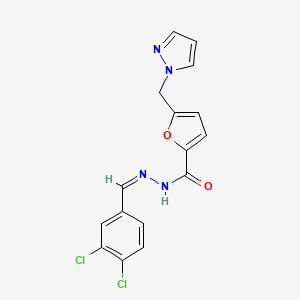 molecular formula C16H12Cl2N4O2 B4854084 N'-(3,4-dichlorobenzylidene)-5-(1H-pyrazol-1-ylmethyl)-2-furohydrazide 