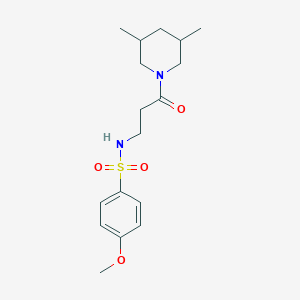 molecular formula C17H26N2O4S B4854092 N-[3-(3,5-dimethyl-1-piperidinyl)-3-oxopropyl]-4-methoxybenzenesulfonamide 