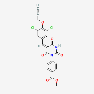 molecular formula C22H14Cl2N2O6 B4854110 methyl 4-[5-[3,5-dichloro-4-(2-propyn-1-yloxy)benzylidene]-2,4,6-trioxotetrahydro-1(2H)-pyrimidinyl]benzoate 