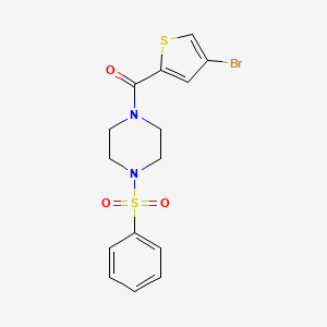 molecular formula C15H15BrN2O3S2 B4854140 1-[(4-bromo-2-thienyl)carbonyl]-4-(phenylsulfonyl)piperazine 