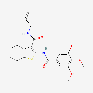 molecular formula C22H26N2O5S B4854152 N-allyl-2-[(3,4,5-trimethoxybenzoyl)amino]-4,5,6,7-tetrahydro-1-benzothiophene-3-carboxamide 