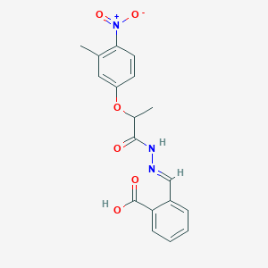 molecular formula C18H17N3O6 B4854154 2-{2-[2-(3-methyl-4-nitrophenoxy)propanoyl]carbonohydrazonoyl}benzoic acid 