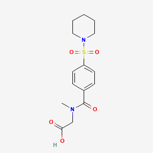 molecular formula C15H20N2O5S B4854172 N-methyl-N-[4-(1-piperidinylsulfonyl)benzoyl]glycine 