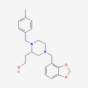 molecular formula C22H28N2O3 B4854178 2-[4-(1,3-benzodioxol-4-ylmethyl)-1-(4-methylbenzyl)-2-piperazinyl]ethanol 