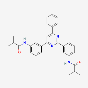 molecular formula C30H30N4O2 B4854186 N,N'-[(6-phenyl-2,4-pyrimidinediyl)di-3,1-phenylene]bis(2-methylpropanamide) 