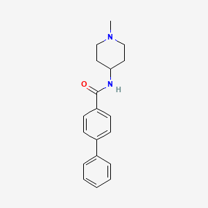 molecular formula C19H22N2O B4854196 N-(1-methyl-4-piperidinyl)-4-biphenylcarboxamide 