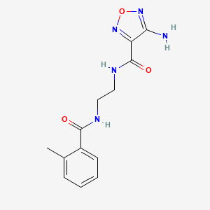molecular formula C13H15N5O3 B4854228 4-amino-N-{2-[(2-methylbenzoyl)amino]ethyl}-1,2,5-oxadiazole-3-carboxamide 