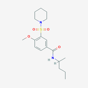 molecular formula C18H28N2O4S B4854248 4-methoxy-N-(1-methylbutyl)-3-(1-piperidinylsulfonyl)benzamide 