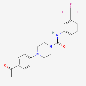 molecular formula C20H20F3N3O2 B4854273 4-(4-acetylphenyl)-N-[3-(trifluoromethyl)phenyl]-1-piperazinecarboxamide 