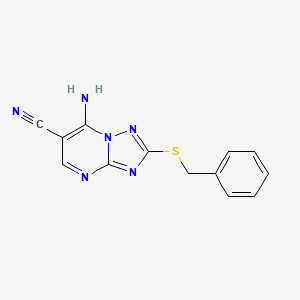 molecular formula C13H10N6S B4854279 7-amino-2-(benzylthio)[1,2,4]triazolo[1,5-a]pyrimidine-6-carbonitrile 