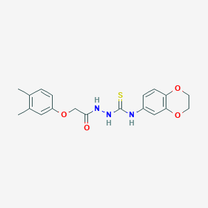 molecular formula C19H21N3O4S B4854280 N-(2,3-dihydro-1,4-benzodioxin-6-yl)-2-[(3,4-dimethylphenoxy)acetyl]hydrazinecarbothioamide 