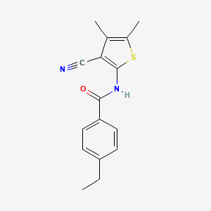 molecular formula C16H16N2OS B4854296 N-(3-cyano-4,5-dimethyl-2-thienyl)-4-ethylbenzamide 