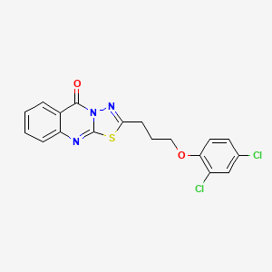 molecular formula C18H13Cl2N3O2S B4854303 2-[3-(2,4-dichlorophenoxy)propyl]-5H-[1,3,4]thiadiazolo[2,3-b]quinazolin-5-one 