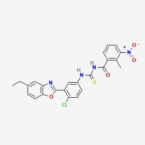 molecular formula C24H19ClN4O4S B4854340 N-({[4-chloro-3-(5-ethyl-1,3-benzoxazol-2-yl)phenyl]amino}carbonothioyl)-2-methyl-3-nitrobenzamide 