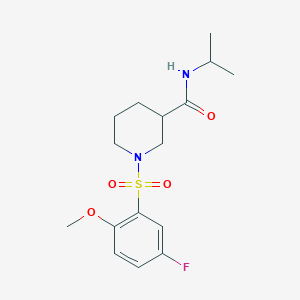molecular formula C16H23FN2O4S B4854348 1-[(5-fluoro-2-methoxyphenyl)sulfonyl]-N-isopropyl-3-piperidinecarboxamide 