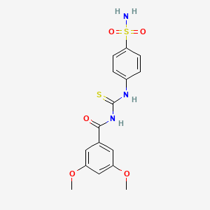 molecular formula C16H17N3O5S2 B4854349 N-({[4-(aminosulfonyl)phenyl]amino}carbonothioyl)-3,5-dimethoxybenzamide 