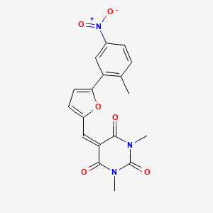 molecular formula C18H15N3O6 B4854360 1,3-dimethyl-5-{[5-(2-methyl-5-nitrophenyl)-2-furyl]methylene}-2,4,6(1H,3H,5H)-pyrimidinetrione 