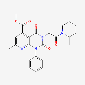 molecular formula C24H26N4O5 B4854372 methyl 7-methyl-3-[2-(2-methyl-1-piperidinyl)-2-oxoethyl]-2,4-dioxo-1-phenyl-1,2,3,4-tetrahydropyrido[2,3-d]pyrimidine-5-carboxylate 
