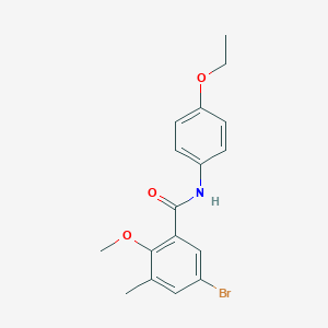 molecular formula C17H18BrNO3 B4854395 5-bromo-N-(4-ethoxyphenyl)-2-methoxy-3-methylbenzamide 
