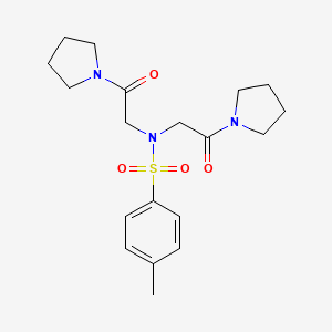 molecular formula C19H27N3O4S B4854403 4-methyl-N,N-bis[2-oxo-2-(1-pyrrolidinyl)ethyl]benzenesulfonamide 