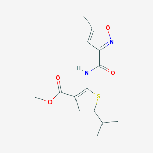 molecular formula C14H16N2O4S B4854420 methyl 5-isopropyl-2-{[(5-methyl-3-isoxazolyl)carbonyl]amino}-3-thiophenecarboxylate 