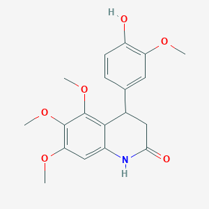 molecular formula C19H21NO6 B4854425 4-(4-hydroxy-3-methoxyphenyl)-5,6,7-trimethoxy-3,4-dihydro-2(1H)-quinolinone 