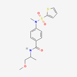 molecular formula C16H20N2O4S2 B4854431 N-(2-methoxy-1-methylethyl)-4-[methyl(2-thienylsulfonyl)amino]benzamide 