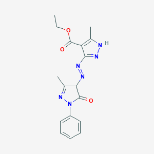 ethyl 3-methyl-5-[(3-methyl-5-oxo-1-phenyl-4,5-dihydro-1H-pyrazol-4-yl)diazenyl]-1H-pyrazole-4-carboxylate