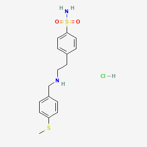 molecular formula C16H21ClN2O2S2 B4854441 4-(2-{[4-(methylthio)benzyl]amino}ethyl)benzenesulfonamide hydrochloride 