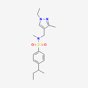 molecular formula C18H27N3O2S B4854451 4-sec-butyl-N-[(1-ethyl-3-methyl-1H-pyrazol-4-yl)methyl]-N-methylbenzenesulfonamide 