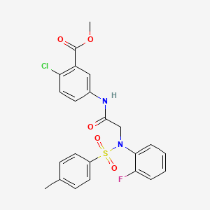 molecular formula C23H20ClFN2O5S B4854455 methyl 2-chloro-5-({N-(2-fluorophenyl)-N-[(4-methylphenyl)sulfonyl]glycyl}amino)benzoate 