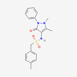 molecular formula C19H21N3O3S B4854462 N-(1,5-dimethyl-3-oxo-2-phenyl-2,3-dihydro-1H-pyrazol-4-yl)-1-(4-methylphenyl)methanesulfonamide 