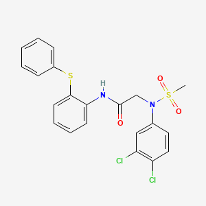 molecular formula C21H18Cl2N2O3S2 B4854466 N~2~-(3,4-dichlorophenyl)-N~2~-(methylsulfonyl)-N~1~-[2-(phenylthio)phenyl]glycinamide 