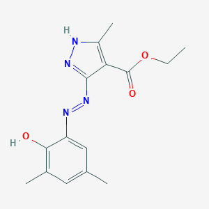 molecular formula C15H18N4O3 B485447 ethyl 5-[(2-hydroxy-3,5-dimethylphenyl)diazenyl]-3-methyl-1H-pyrazole-4-carboxylate 