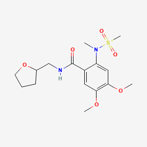 molecular formula C16H24N2O6S B4854486 4,5-dimethoxy-2-[methyl(methylsulfonyl)amino]-N-(tetrahydro-2-furanylmethyl)benzamide 