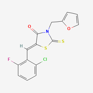molecular formula C15H9ClFNO2S2 B4854489 5-(2-chloro-6-fluorobenzylidene)-3-(2-furylmethyl)-2-thioxo-1,3-thiazolidin-4-one 