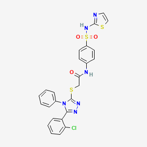 molecular formula C25H19ClN6O3S3 B4854498 2-{[5-(2-chlorophenyl)-4-phenyl-4H-1,2,4-triazol-3-yl]thio}-N-{4-[(1,3-thiazol-2-ylamino)sulfonyl]phenyl}acetamide 