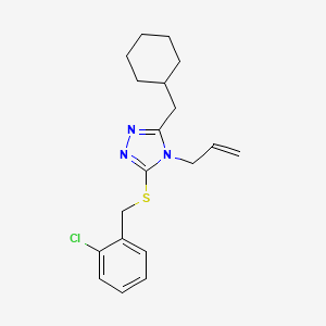 molecular formula C19H24ClN3S B4854514 4-allyl-3-[(2-chlorobenzyl)thio]-5-(cyclohexylmethyl)-4H-1,2,4-triazole 