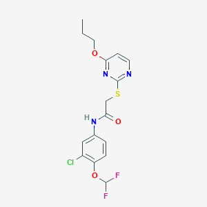 molecular formula C16H16ClF2N3O3S B4854540 N-[3-chloro-4-(difluoromethoxy)phenyl]-2-[(4-propoxy-2-pyrimidinyl)thio]acetamide 