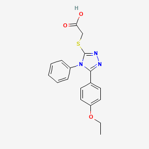 molecular formula C18H17N3O3S B4854543 {[5-(4-ethoxyphenyl)-4-phenyl-4H-1,2,4-triazol-3-yl]thio}acetic acid 