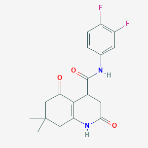 molecular formula C18H18F2N2O3 B4854582 N-(3,4-difluorophenyl)-7,7-dimethyl-2,5-dioxo-1,2,3,4,5,6,7,8-octahydro-4-quinolinecarboxamide 