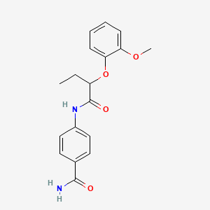 molecular formula C18H20N2O4 B4854592 4-{[2-(2-methoxyphenoxy)butanoyl]amino}benzamide 