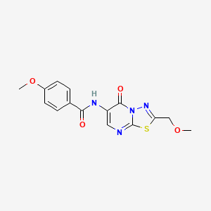 molecular formula C15H14N4O4S B4854605 4-methoxy-N-[2-(methoxymethyl)-5-oxo-5H-[1,3,4]thiadiazolo[3,2-a]pyrimidin-6-yl]benzamide 