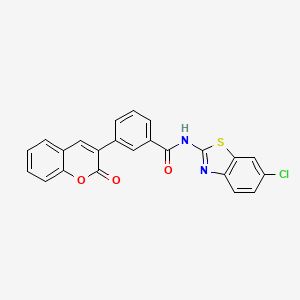 N-(6-chloro-1,3-benzothiazol-2-yl)-3-(2-oxo-2H-chromen-3-yl)benzamide