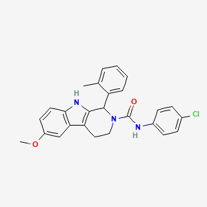 molecular formula C26H24ClN3O2 B4854611 N-(4-chlorophenyl)-6-methoxy-1-(2-methylphenyl)-1,3,4,9-tetrahydro-2H-beta-carboline-2-carboxamide 
