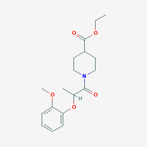 molecular formula C18H25NO5 B4854616 ethyl 1-[2-(2-methoxyphenoxy)propanoyl]-4-piperidinecarboxylate 